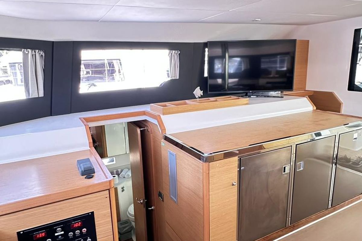Salon of Casablanca, a Dufour 48 Catamaran catamaran at Primošten, Croatia