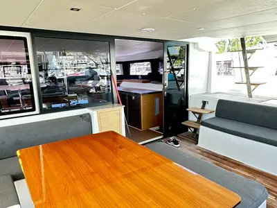 Salon of Casablanca, a Dufour 48 Catamaran catamaran at Primošten, Croatia