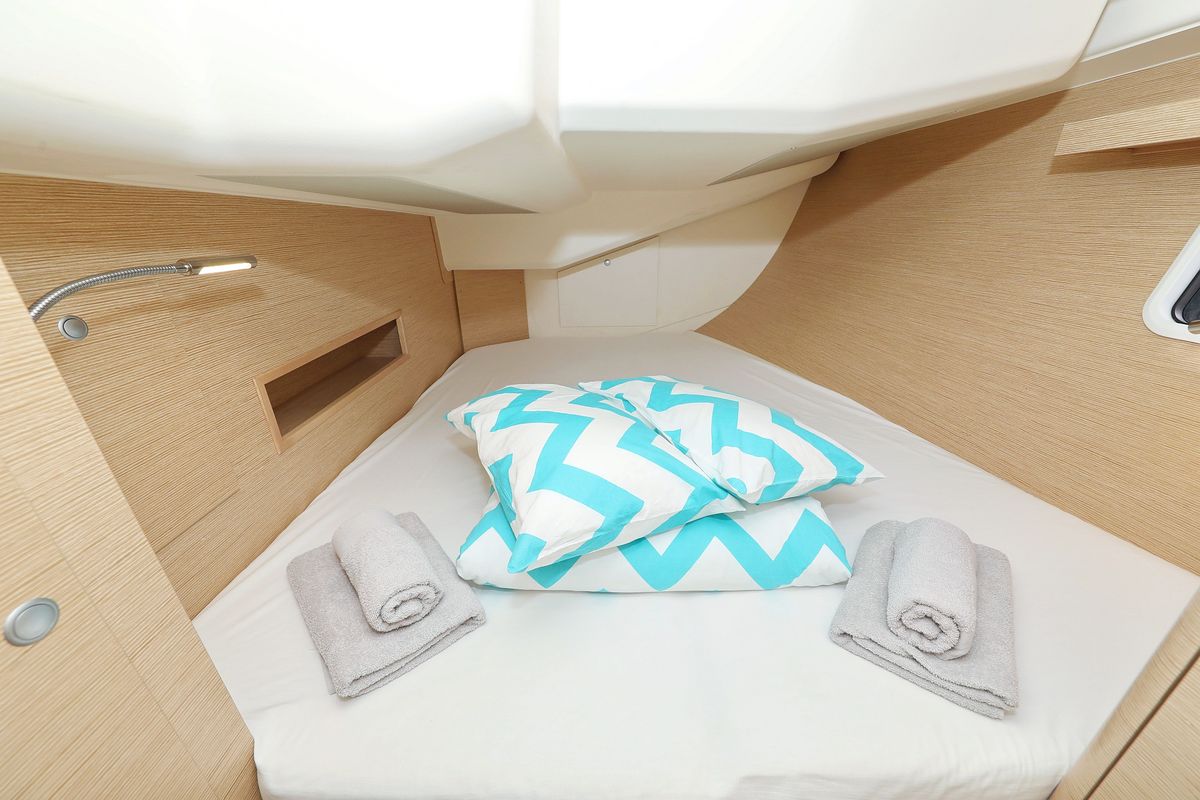 Cabin on Kind of magic, a Hanse Yachts Hanse 458 sailboat at Seget Donji, Croatia