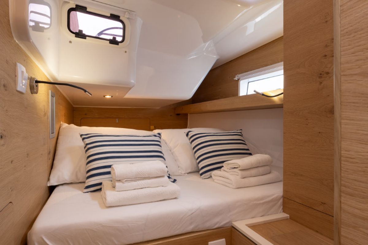Cabin on NIKA, a Elan Impression 45 sailboat at Split, Croatia