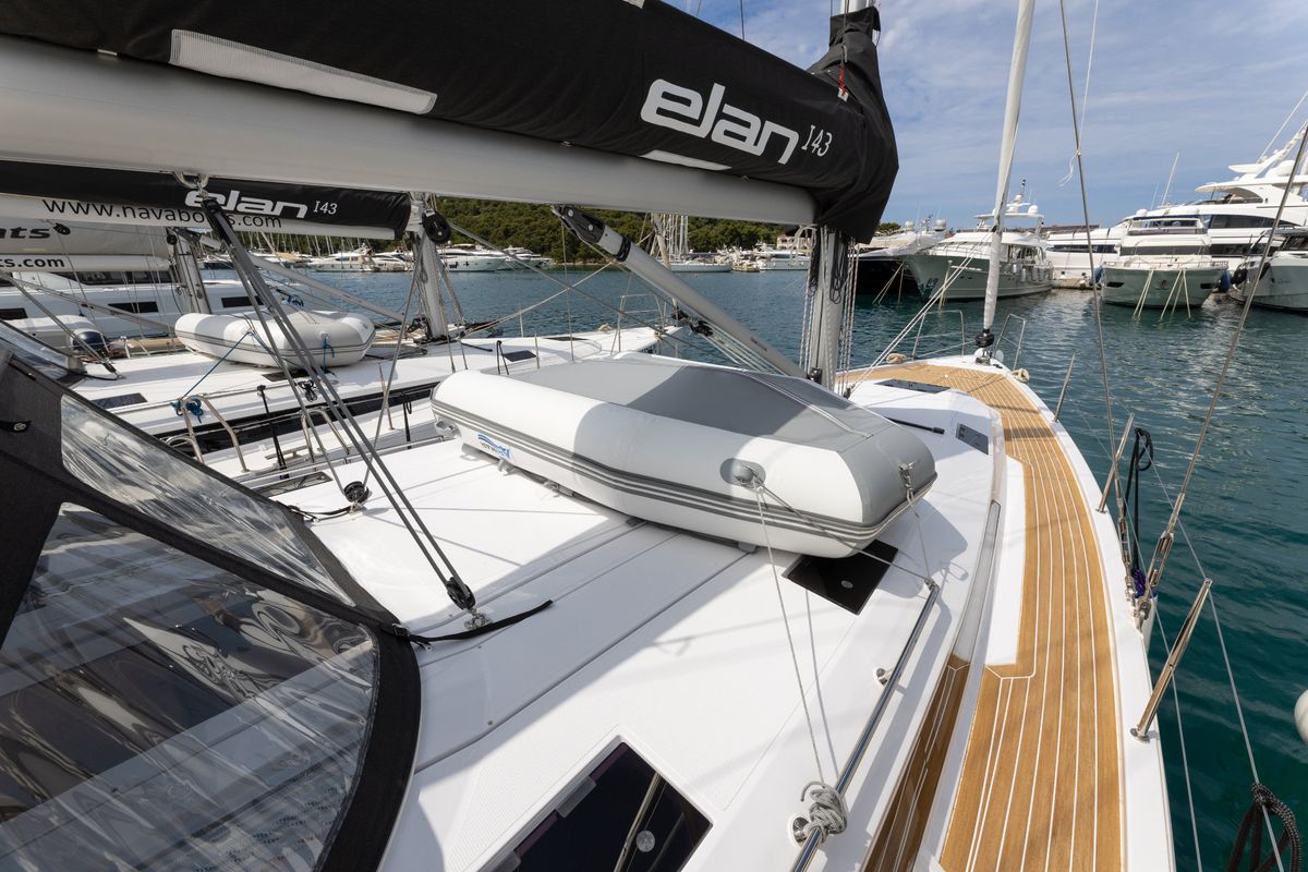 Deck of NIKA, a Elan Impression 45 sailboat at Split, Croatia