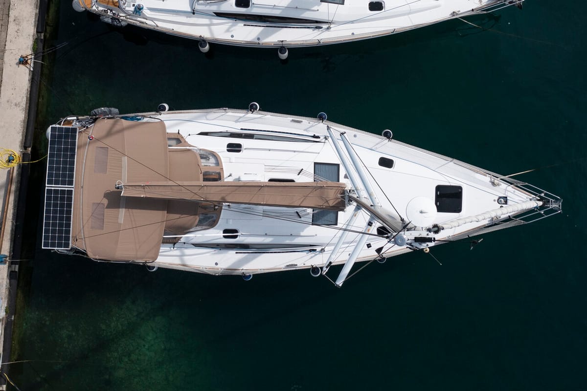 Exterior view of Hotspot, a Elan Impression 45 sailboat at Zadar, Croatia