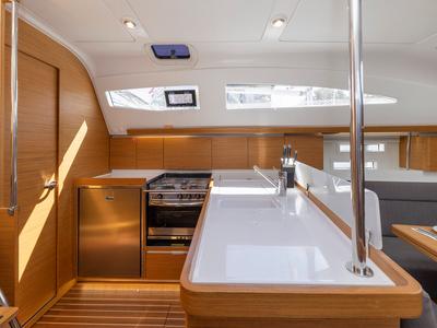 Cabin on Hotspot, a Elan Impression 45 sailboat at Zadar, Croatia