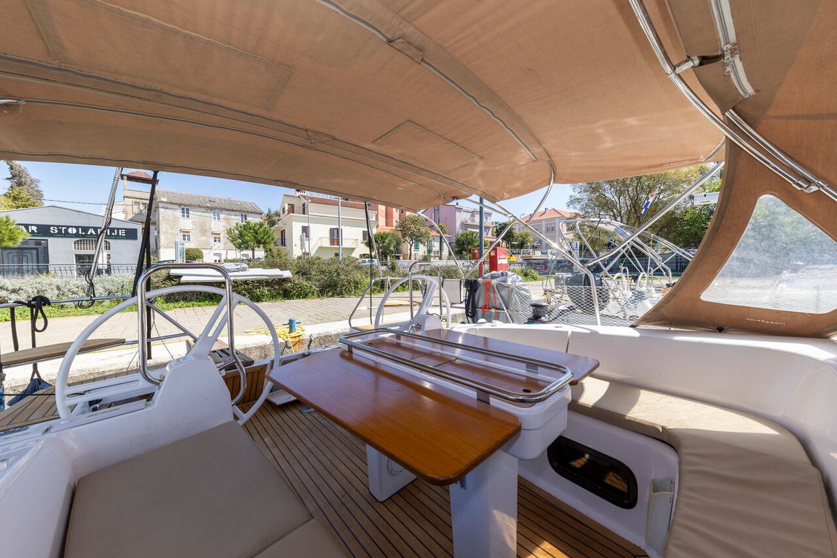 Cockpit of Hotspot, a Elan Impression 45 sailboat at Zadar, Croatia