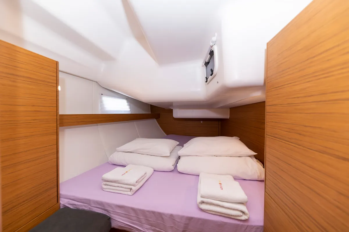 Cabin on Hotspot, a Elan Impression 45 sailboat at Zadar, Croatia