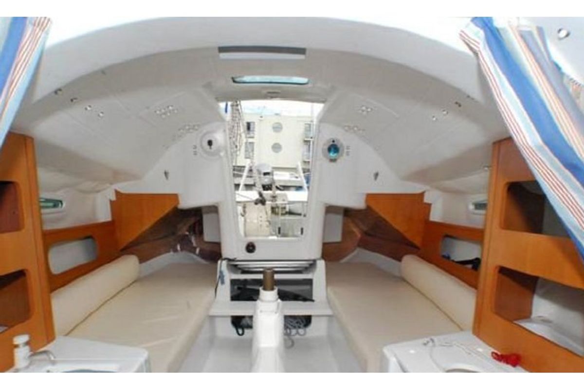 Cabin on Vidra, a Beneteau First 21.7 sailboat at Split, Croatia