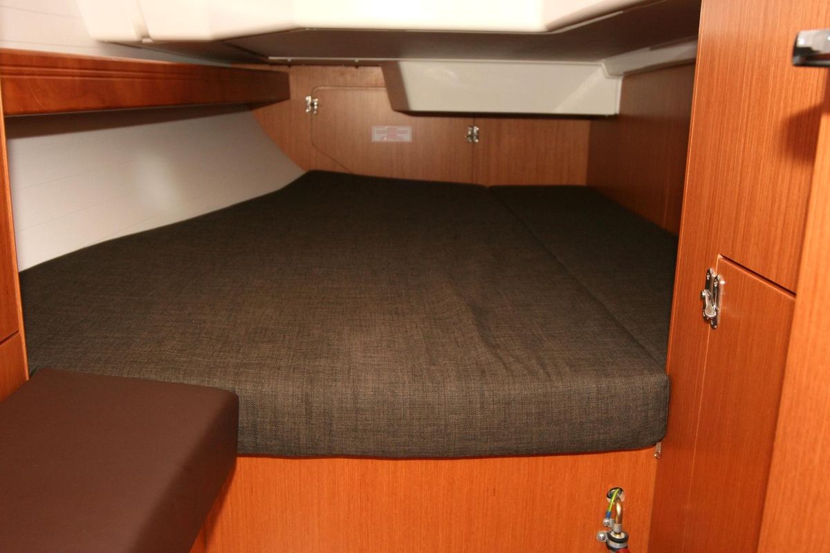 Cabin on Larabay, a Bavaria Cruiser 34 sailboat at Heiligenhafen, Germany