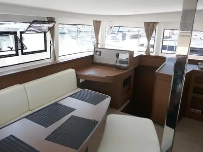 Salon of Coral Seas, a Lagoon 42 catamaran at Lavreotiki Municipal Unit, Greece