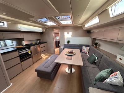 Salon of Bright Future, a Hanse Yachts Hanse 508 sailboat at Seget Donji, Croatia