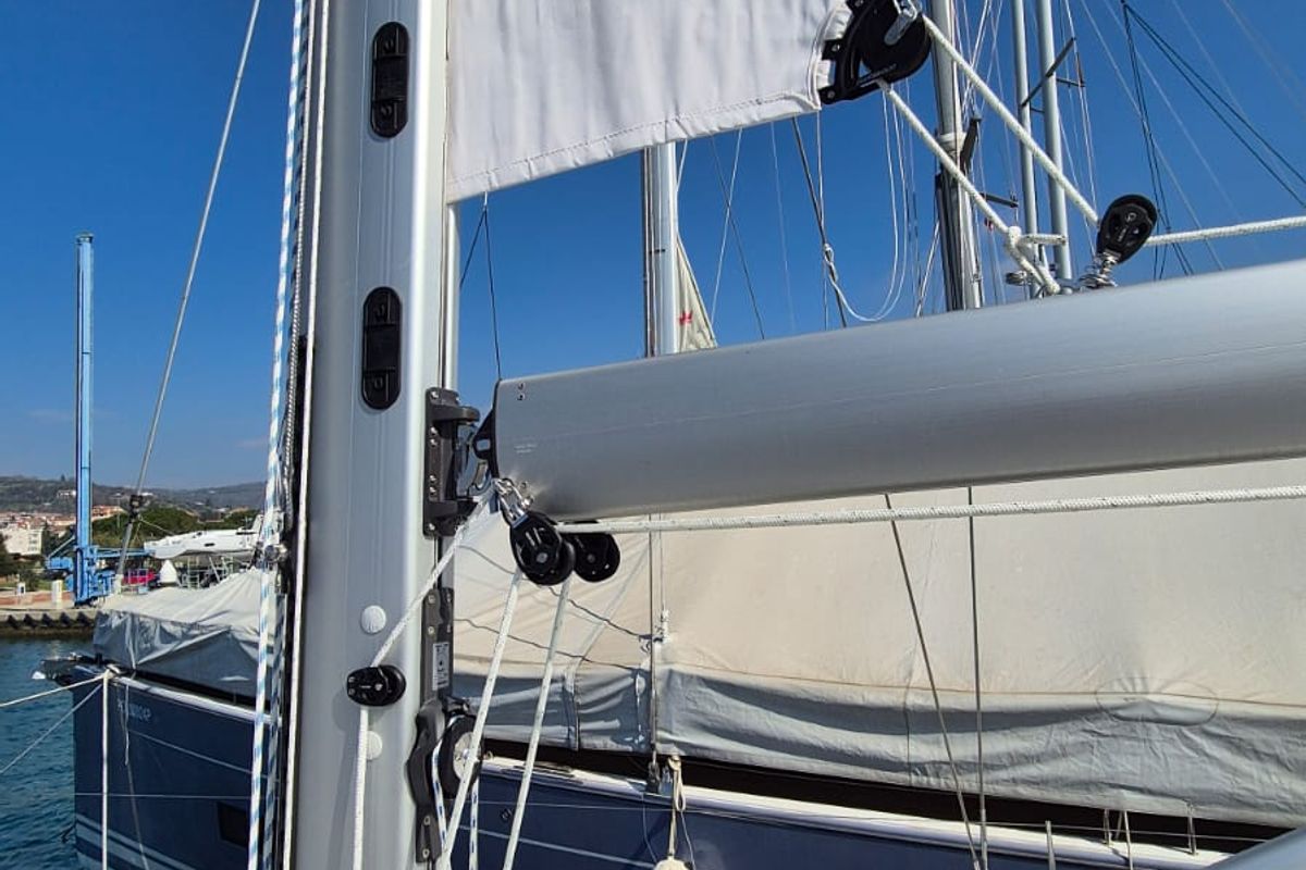 Bright Future, a Hanse Yachts Hanse 508 sailboat at Seget Donji, Croatia