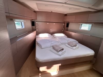 Cabin on Bright Future, a Hanse Yachts Hanse 508 sailboat at Seget Donji, Croatia
