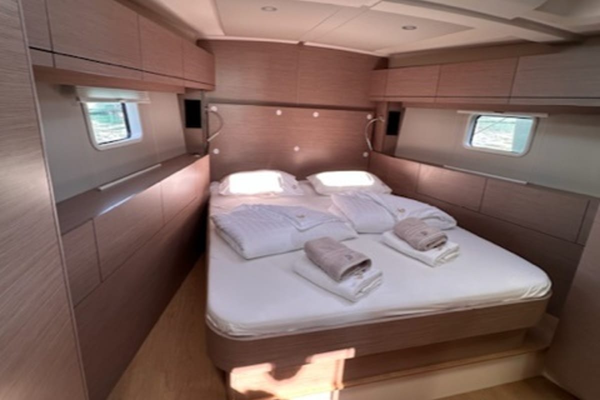 Cabin on Bright Future, a Hanse Yachts Hanse 508 sailboat at Seget Donji, Croatia