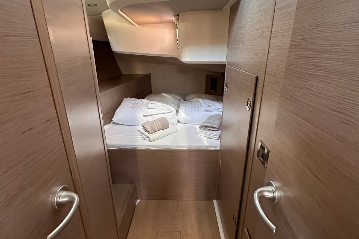 Cabin on Bright Future, a Hanse Yachts Hanse 508 sailboat at Seget Donji, Croatia