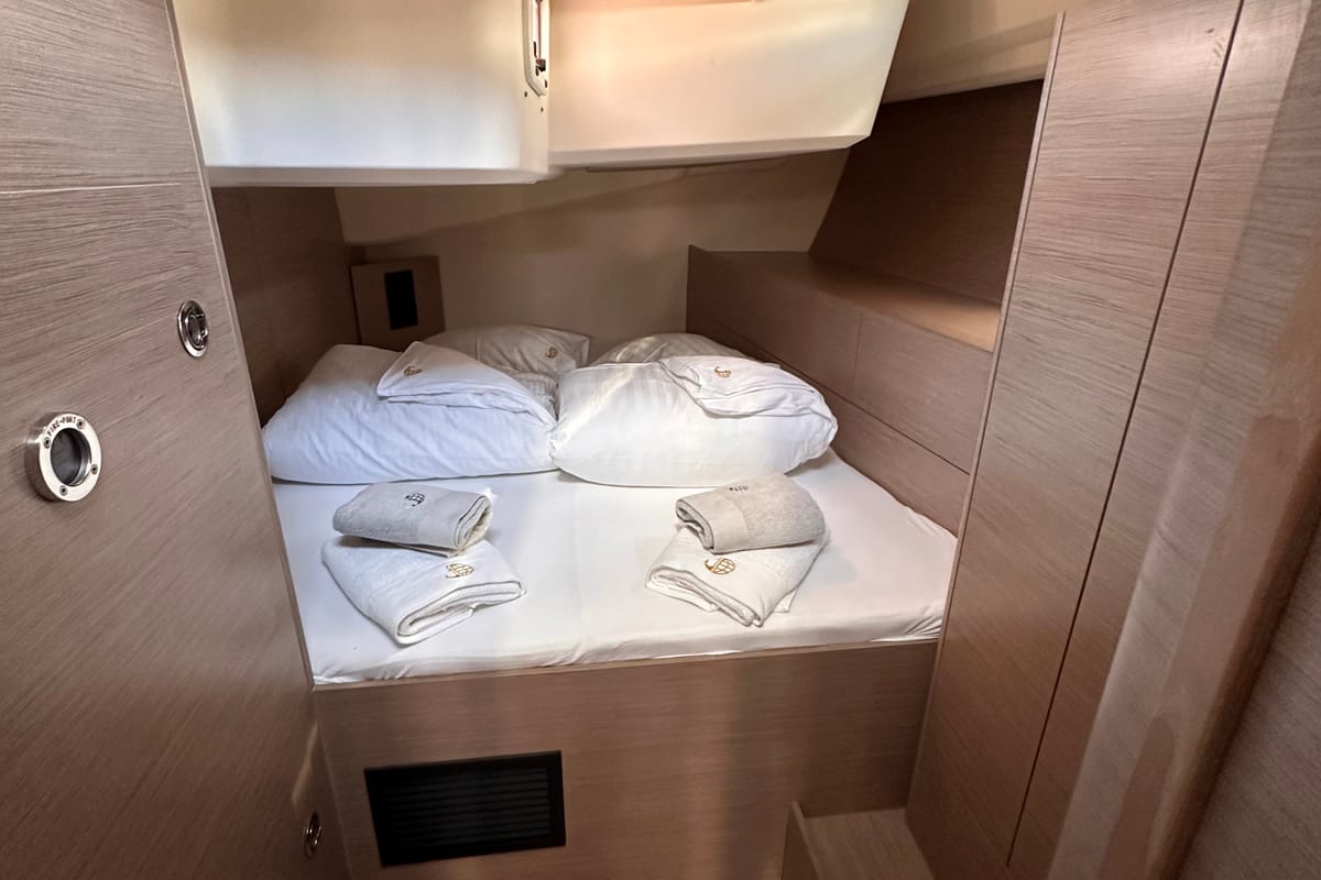 Cabin on Bright Future, a Hanse Yachts Hanse 508 sailboat at Seget Donji, Croatia