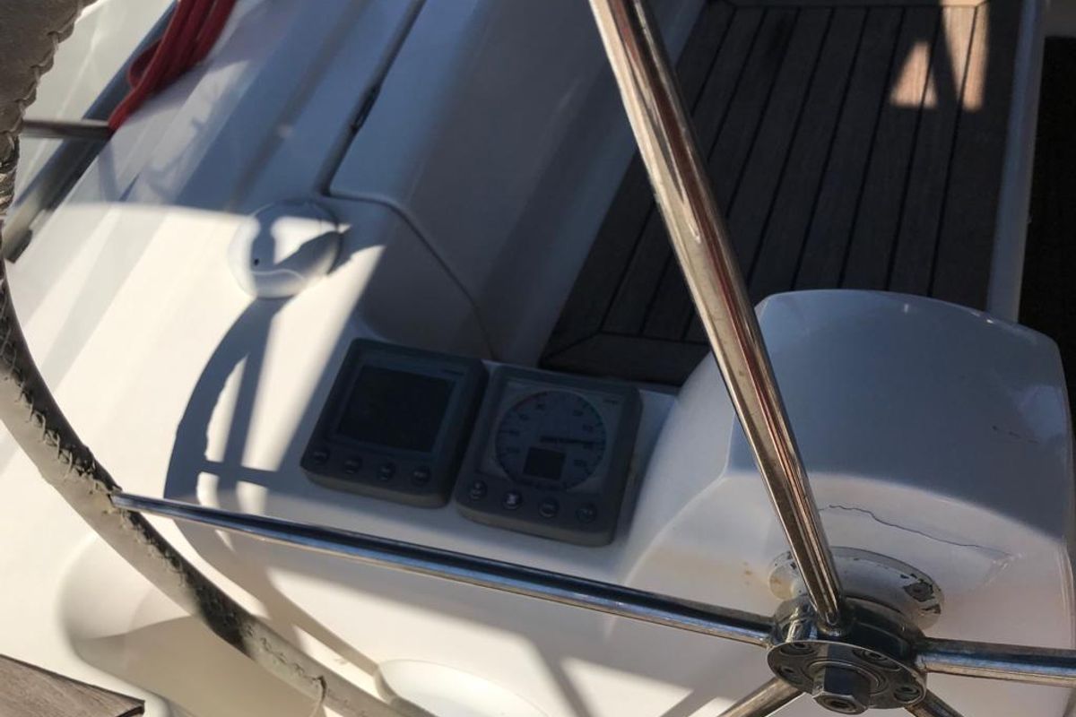 Cockpit of Alboran XXVI Piñacolada (Las Galletas), a Elan Impression 434 sailboat at Elephant Butte Estates, United States