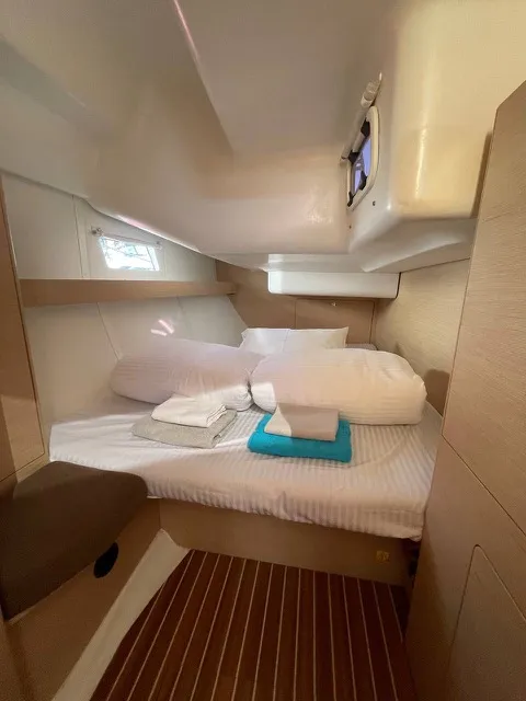 Cabin on Skyfall, a Elan Impression 45 sailboat at Slano, Croatia