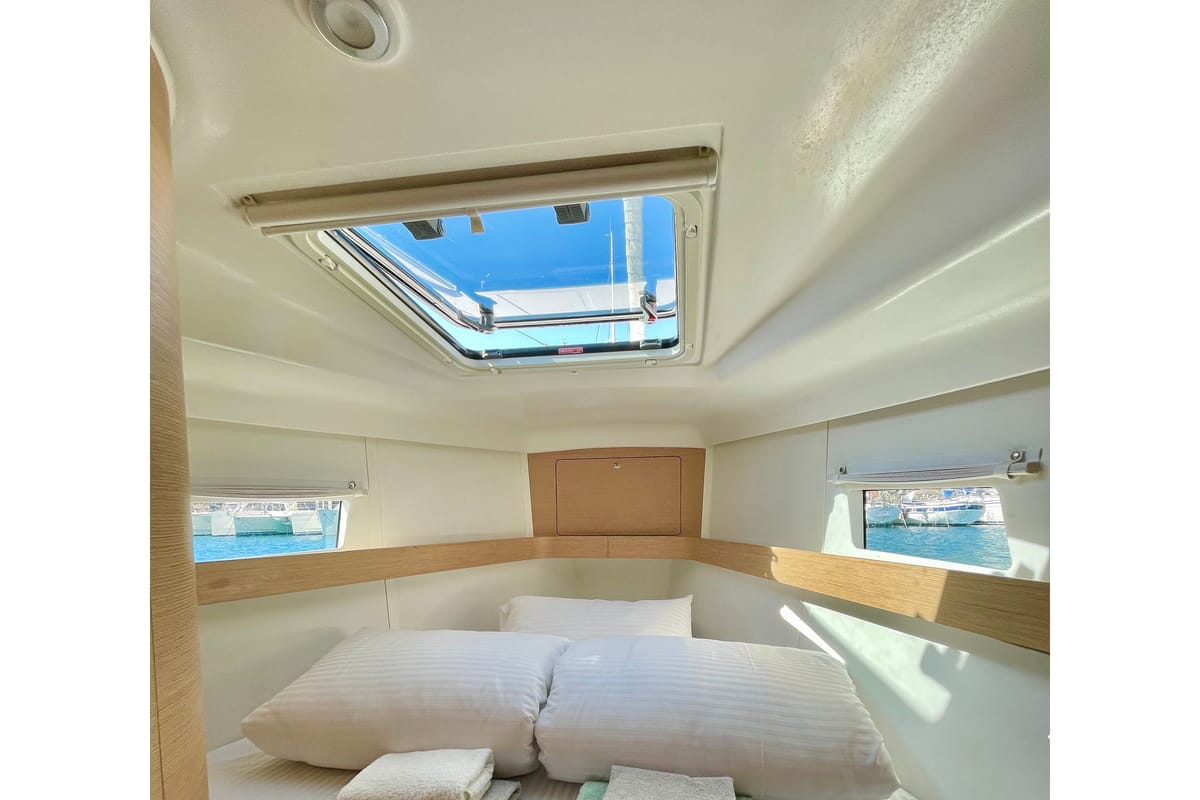 Cabin on Skyfall, a Elan Impression 45 sailboat at Slano, Croatia
