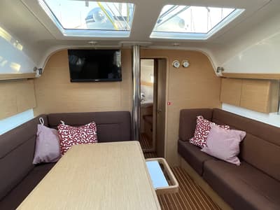 Salon of Skyfall, a Elan Impression 45 sailboat at Slano, Croatia