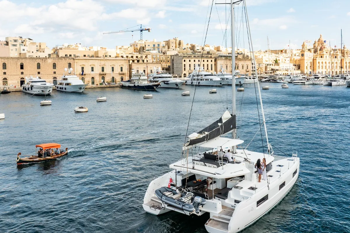 Premium, a Lagoon Lagoon 46 catamaran at Ta' Xbiex, Malta