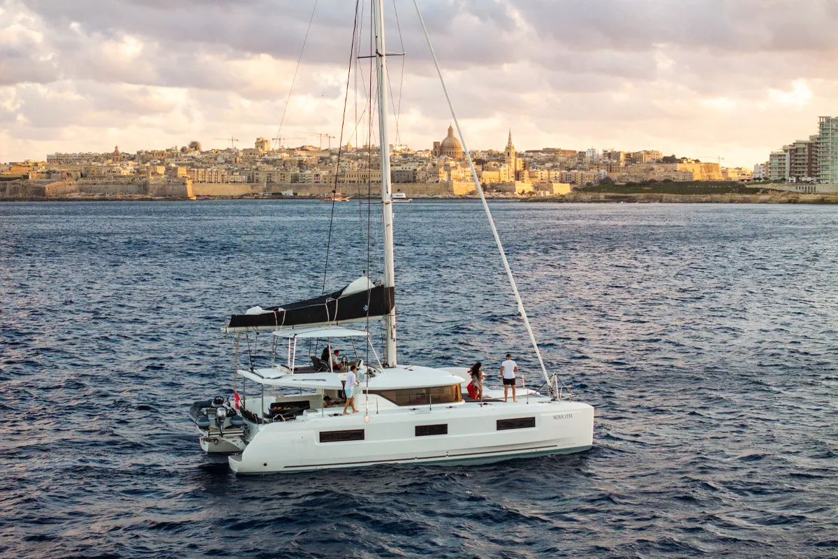 Premium, a Lagoon Lagoon 46 catamaran at Ta' Xbiex, Malta
