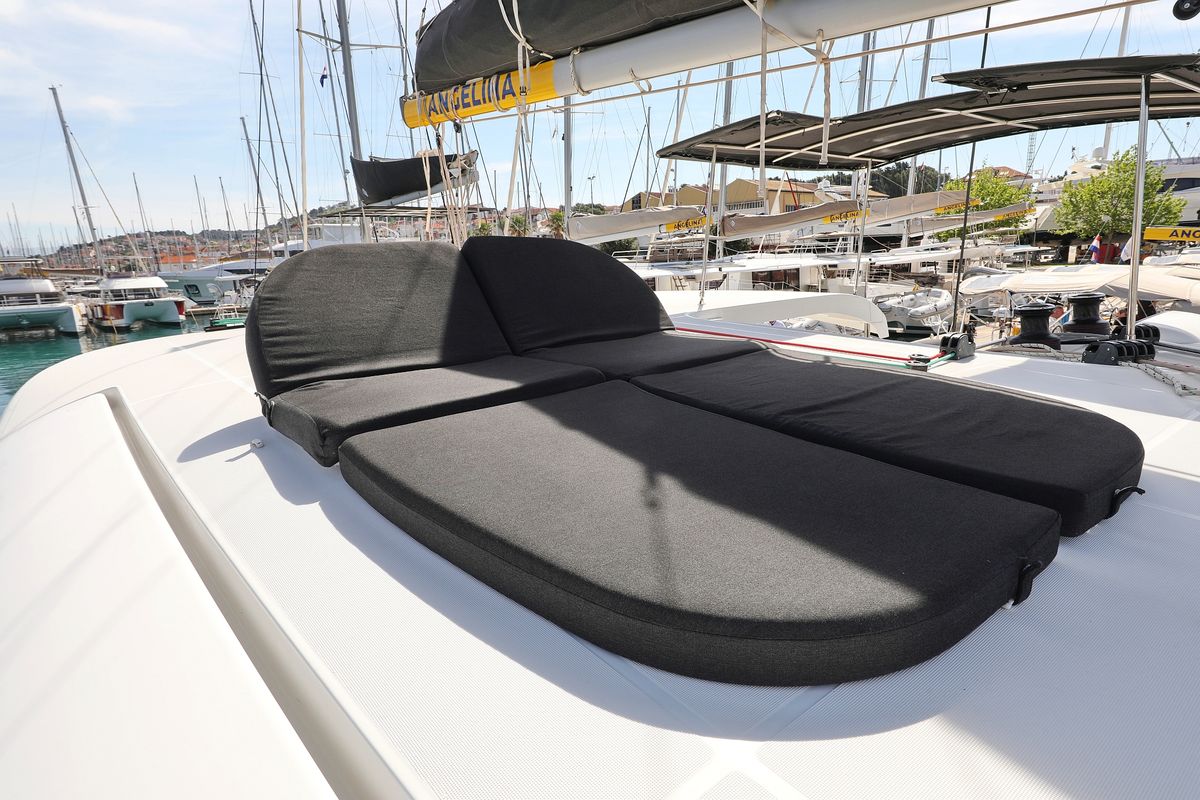 Deck of Sophie, a Lagoon 42 catamaran at Grad Trogir, Croatia