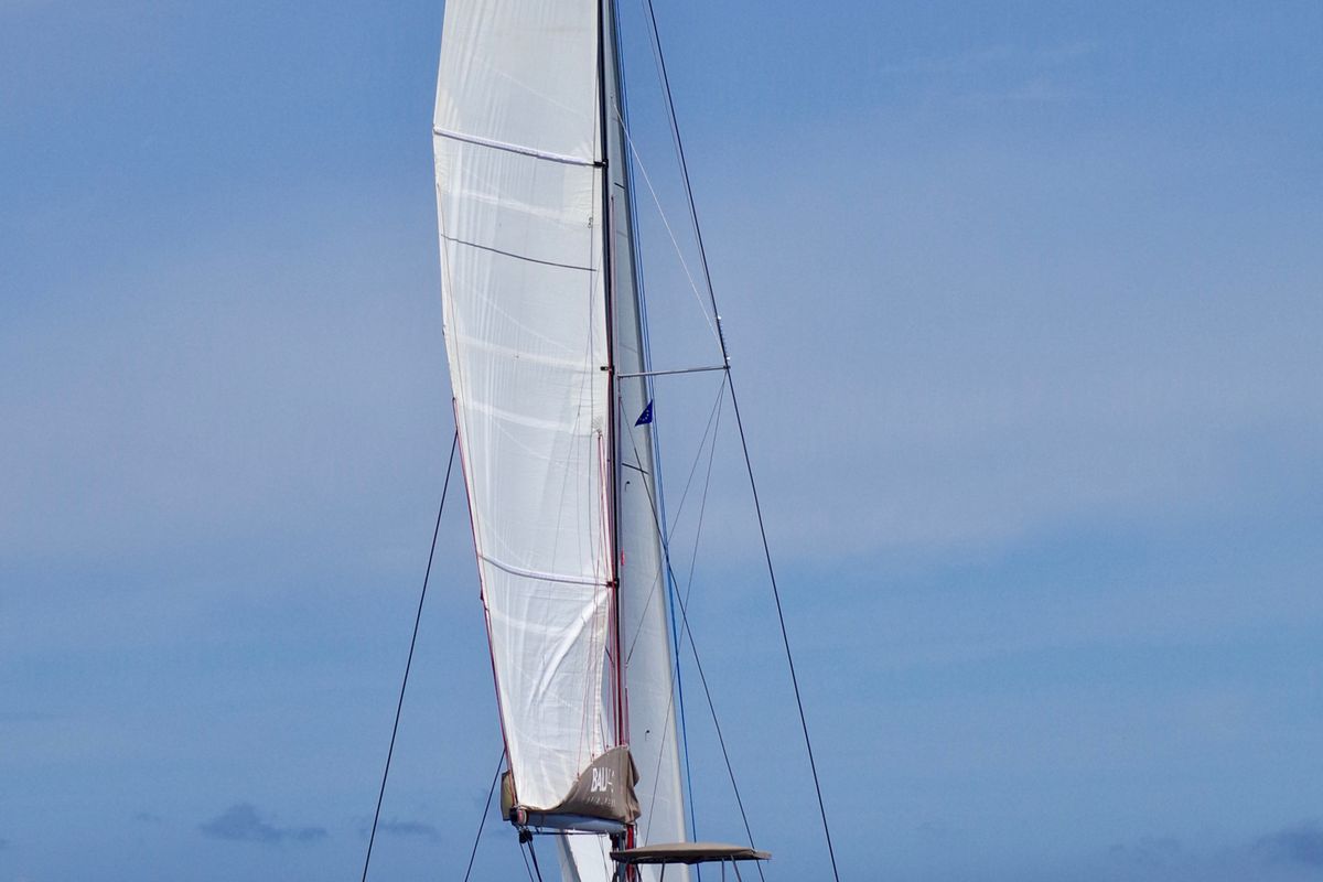 Exterior view of Alba, a Bali 4.1 catamaran at Olbia, Italy