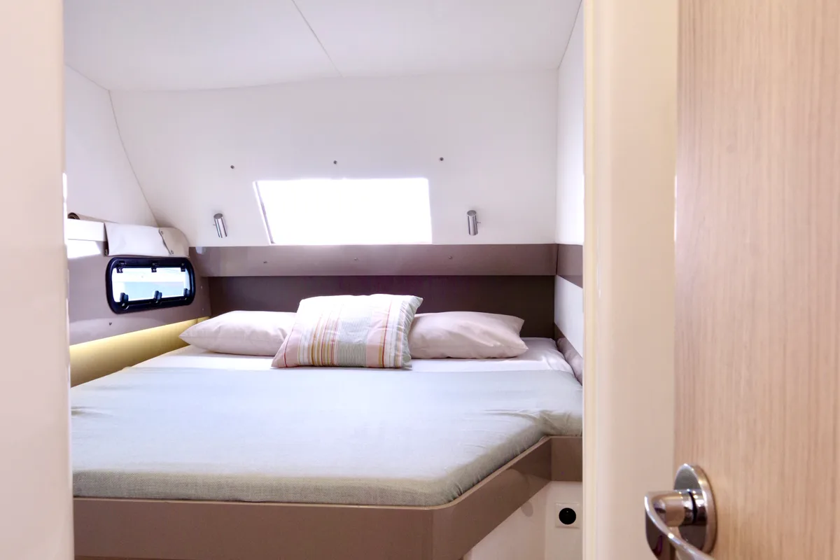 Cabin on Alba, a Bali 4.1 catamaran at Olbia, Italy