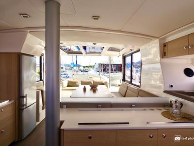 Galley of Alba, a Bali 4.1 catamaran at Olbia, Italy