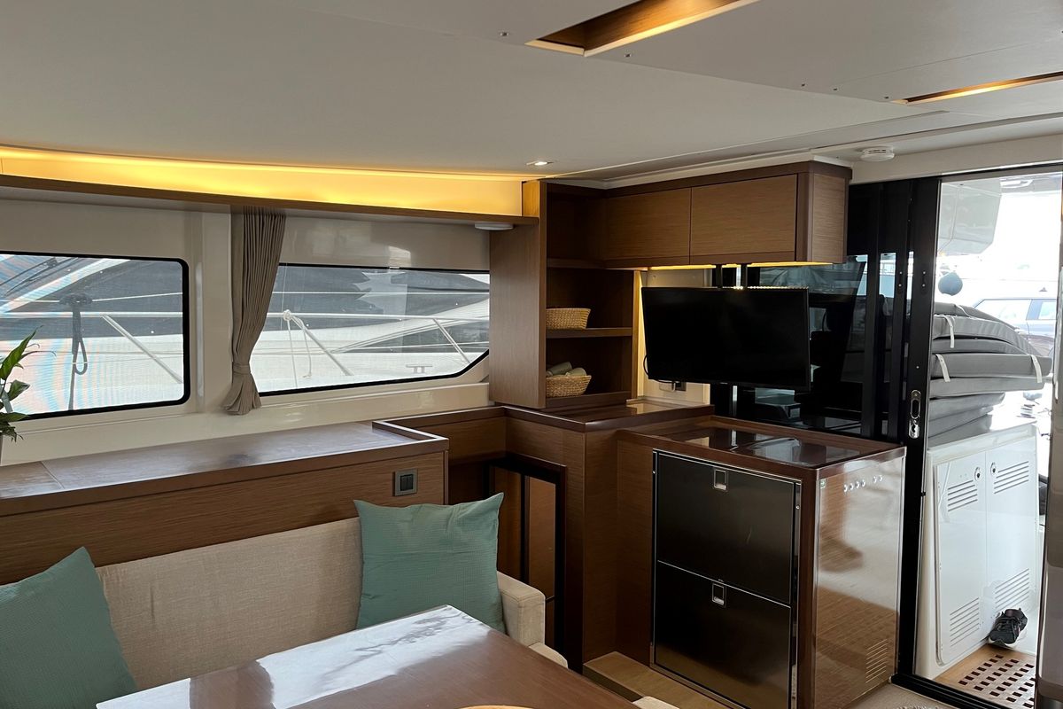 Galley of WHITE PEARL, a Lagoon 46 catamaran at Athens, Greece
