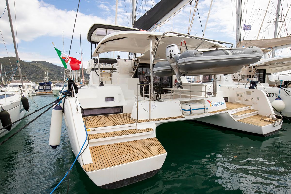 Exterior view of Cappero - Standard line, a Lagoon 42 catamaran at Salerno, Italy