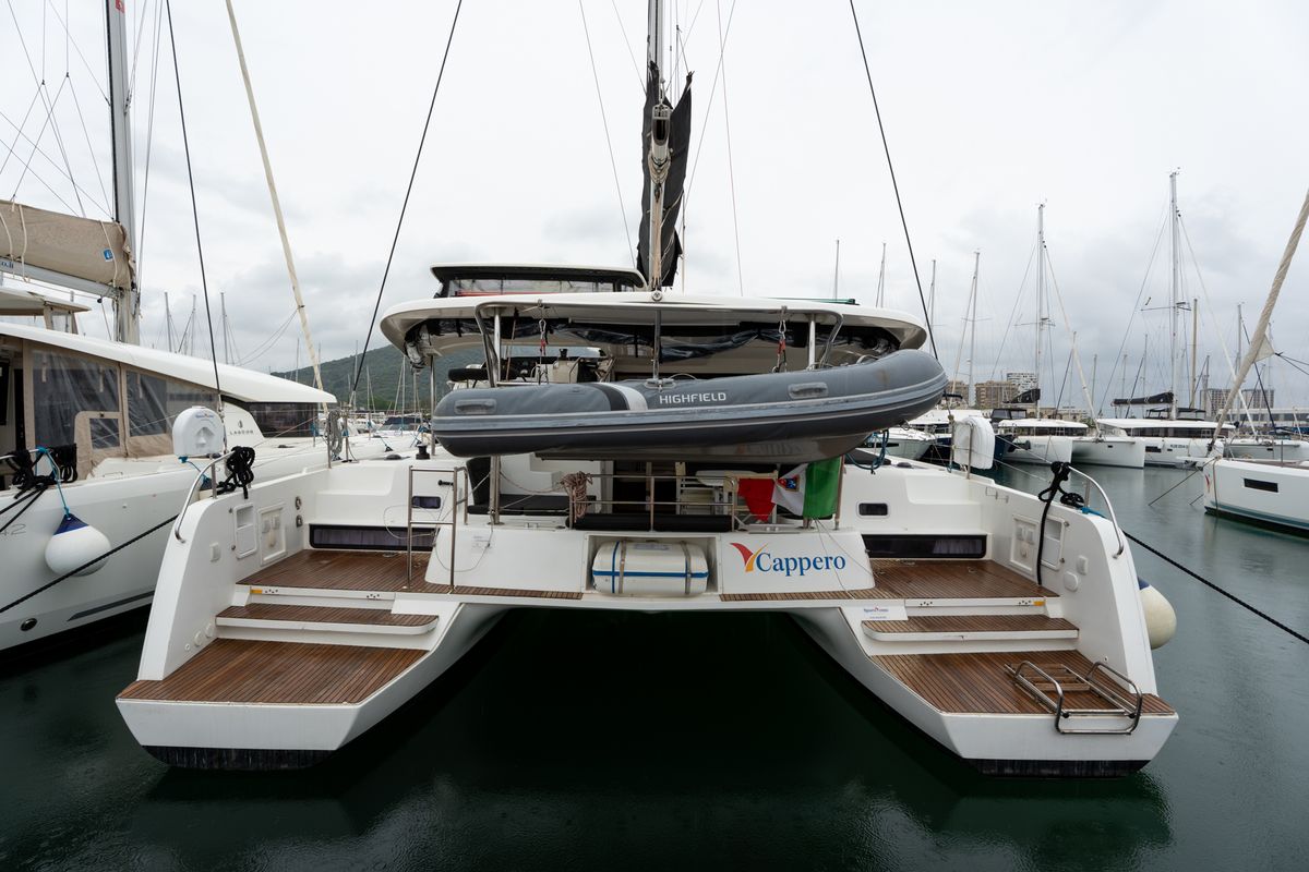 Exterior view of Cappero - Standard line, a Lagoon 42 catamaran at Salerno, Italy