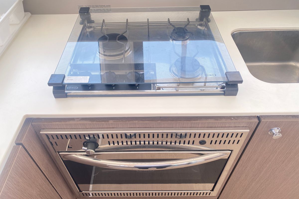 Galley of Princess Bali 4.1, a Bali 4.1 catamaran at Municipal Unit of Lefkada, Greece