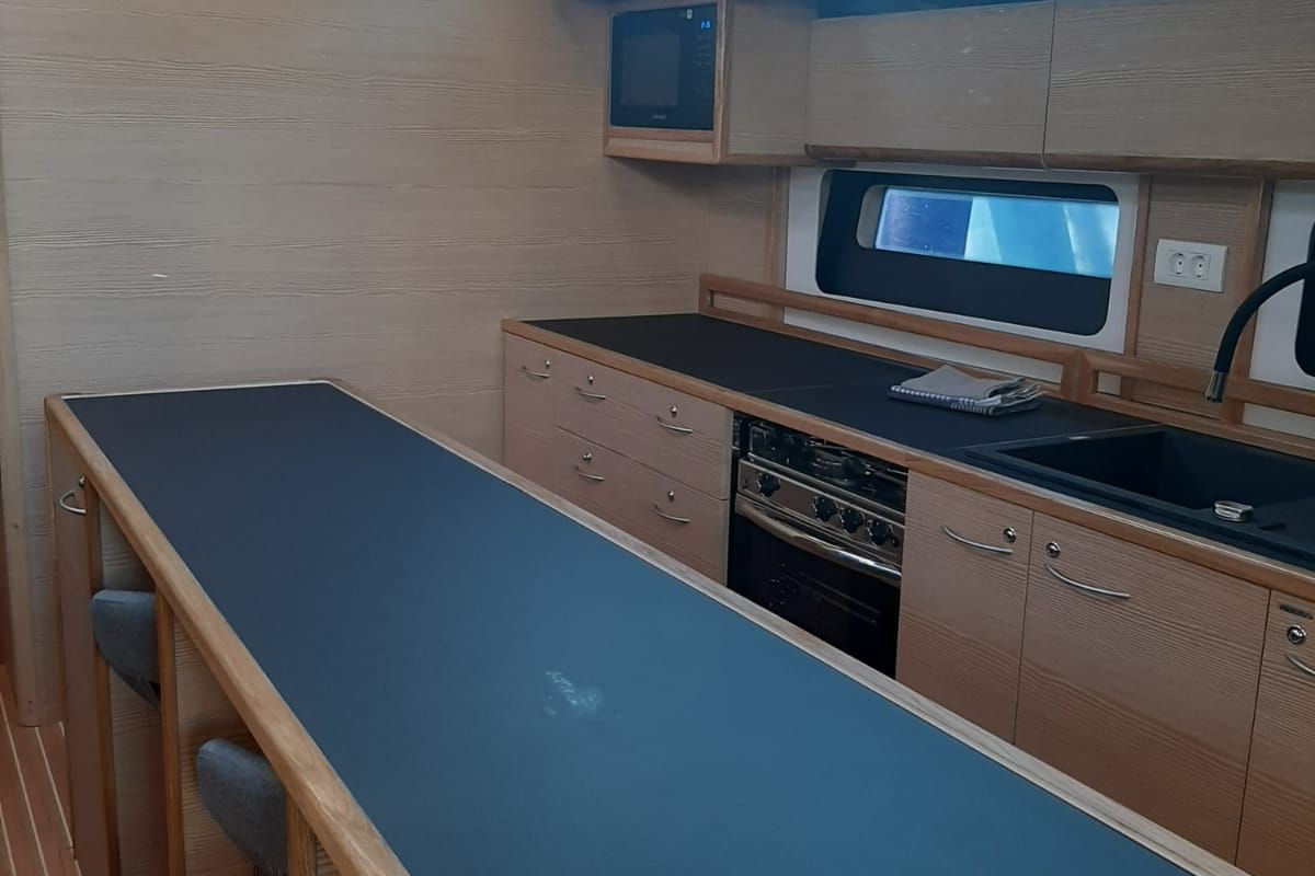 Galley of My Wave, a D&D Kufner 54 Exclusive sailboat at Grad Trogir, Croatia