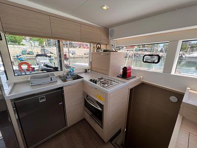 Galley of Aelia, a Lagoon 40 catamaran at Piraeus, Greece