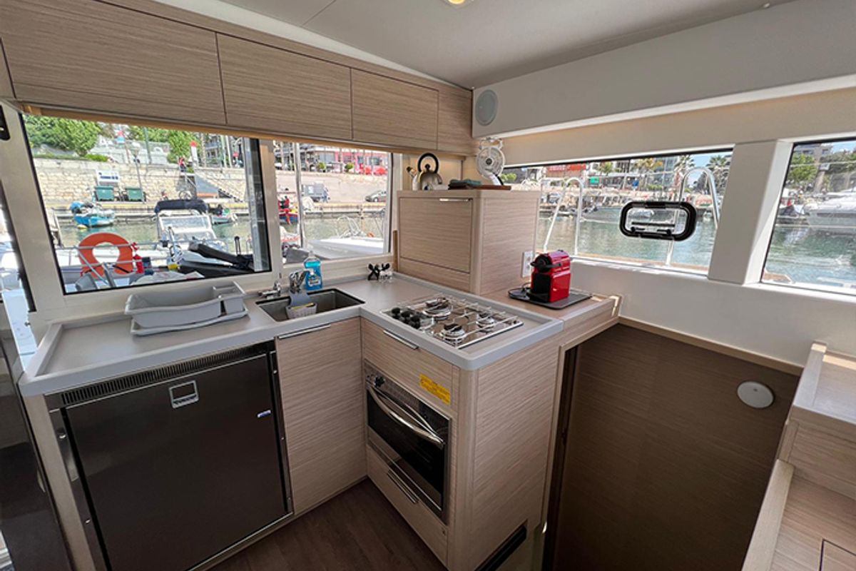 Galley of Aelia, a Lagoon 40 catamaran at Piraeus, Greece