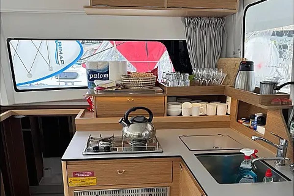 Galley of White Ivy, a Excess 11 - 4 + 1 + 1 cab. catamaran at Grad Trogir, Croatia