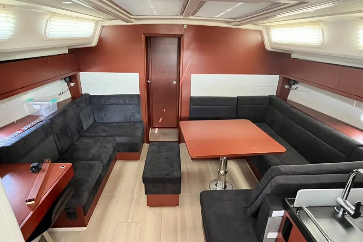 Salon of Avra, a Hanse Yachts Hanse 458 sailboat at Municipal Unit of Lefkada, Greece