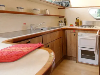Galley of Royal Classique - Comfort 5, a Cygnet Royal Classique motorboat at Saint-Gilles, France