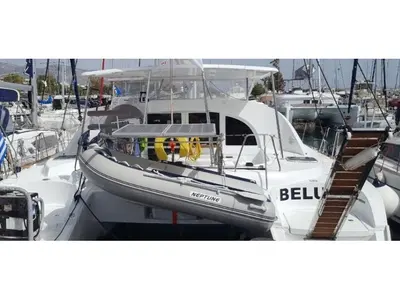 Exterior view of Beluga, a Lagoon 380 S2 catamaran at Municipal Unit of Rhodes, Greece