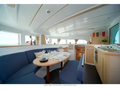 Salon of Beluga, a Lagoon 380 S2 catamaran at Municipal Unit of Rhodes, Greece