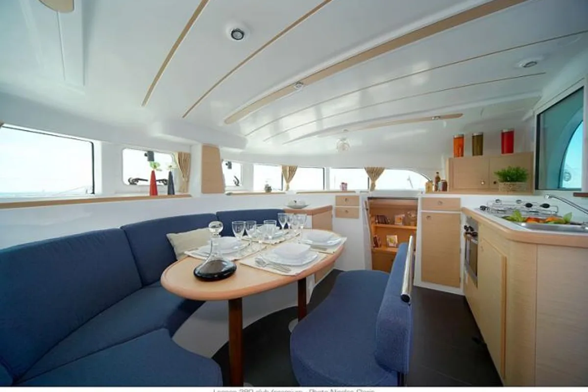 Salon of Beluga, a Lagoon 380 S2 catamaran at Municipal Unit of Rhodes, Greece