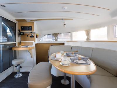 Salon of Beluga, a Lagoon 380 S2 catamaran at Municipal Unit of Rhodes, Greece