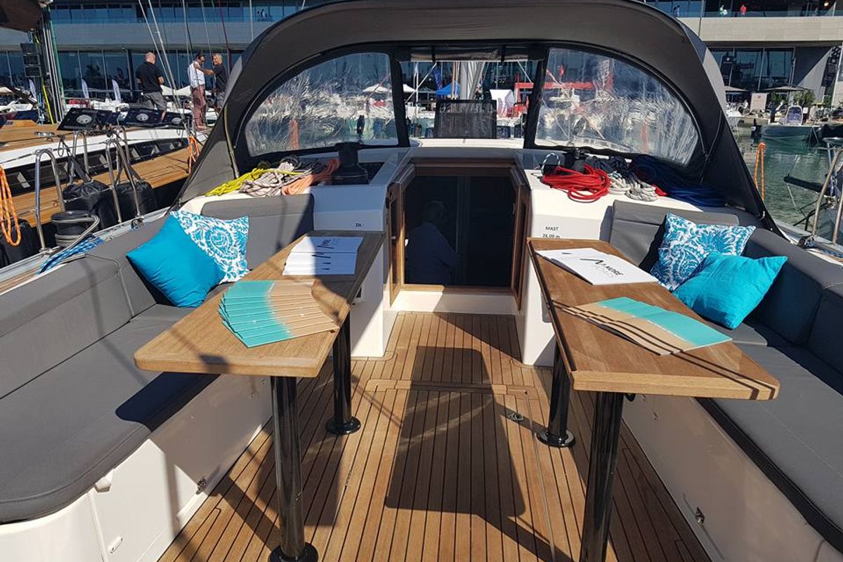 Deck of Nadja, a More Boats More 55 sailboat at Seget Donji, Croatia