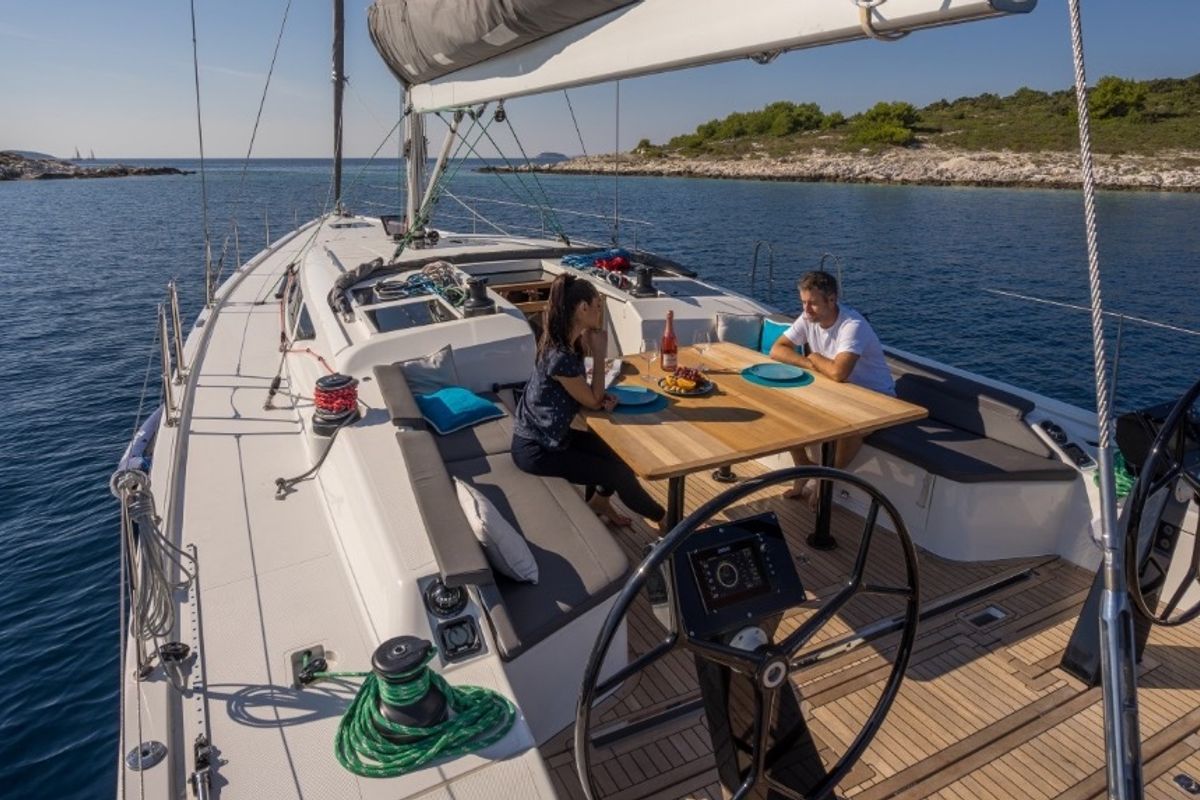 Deck of Nadja, a More Boats More 55 sailboat at Seget Donji, Croatia