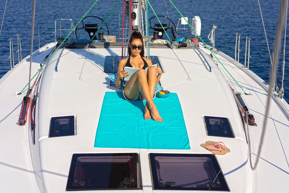 Deck of Nadja, a More Boats More 55 sailboat at Seget Donji, Croatia