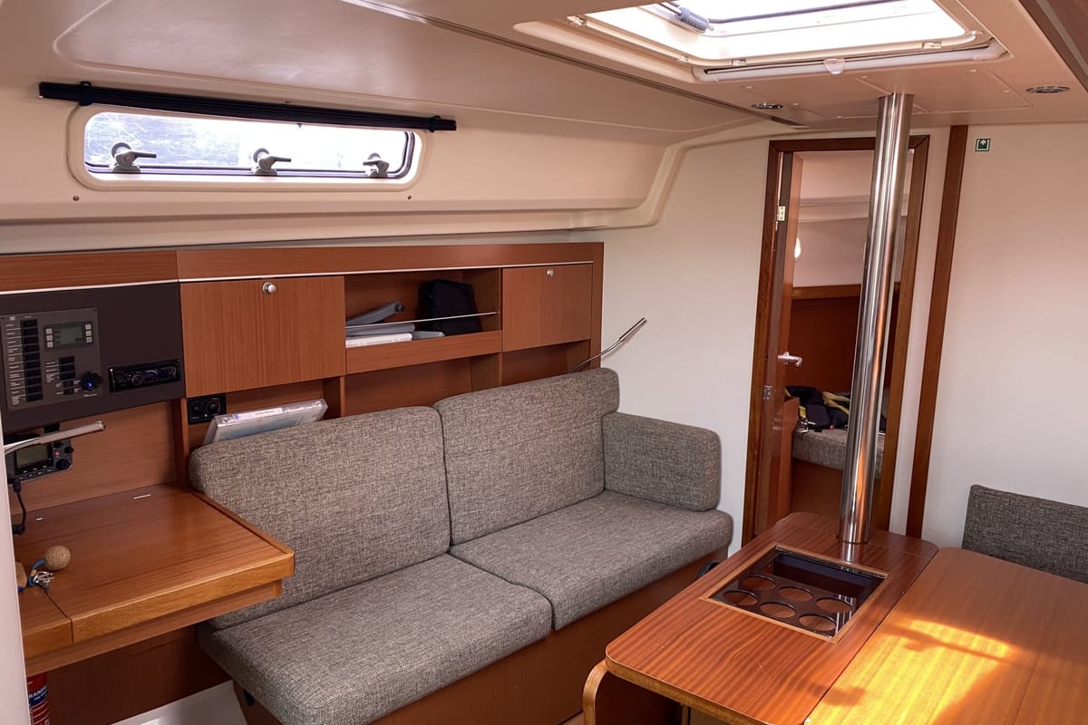 Salon of Kon-Tiki, a Hanse Yachts Hanse 385 sailboat at Grad Pula, Croatia