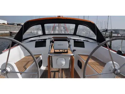 Cockpit of Kon-Tiki, a Hanse Yachts Hanse 385 sailboat at Grad Pula, Croatia