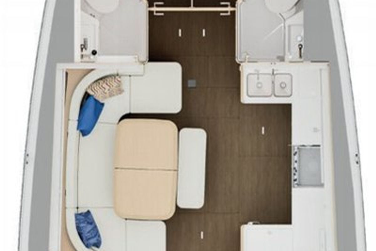 Floor plan of Sail Away, a Jeanneau Sun Odyssey 455 sailboat at Municipal Unit of Nea Peramos, Greece