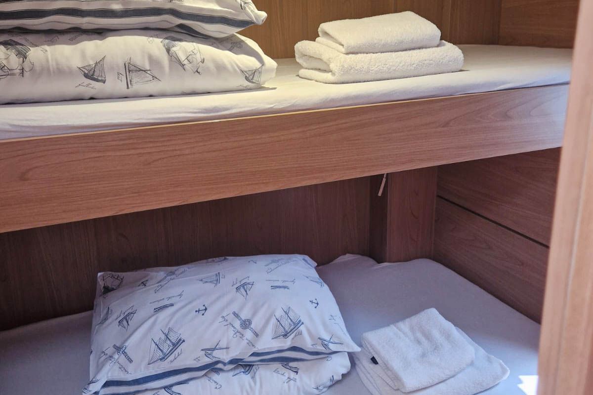 Cabin on Anjita, a Bali 4.6 catamaran at Seget Donji, Croatia
