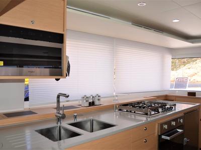 Galley of Taipan, a Lagoon 560 catamaran at Olbia, Italy